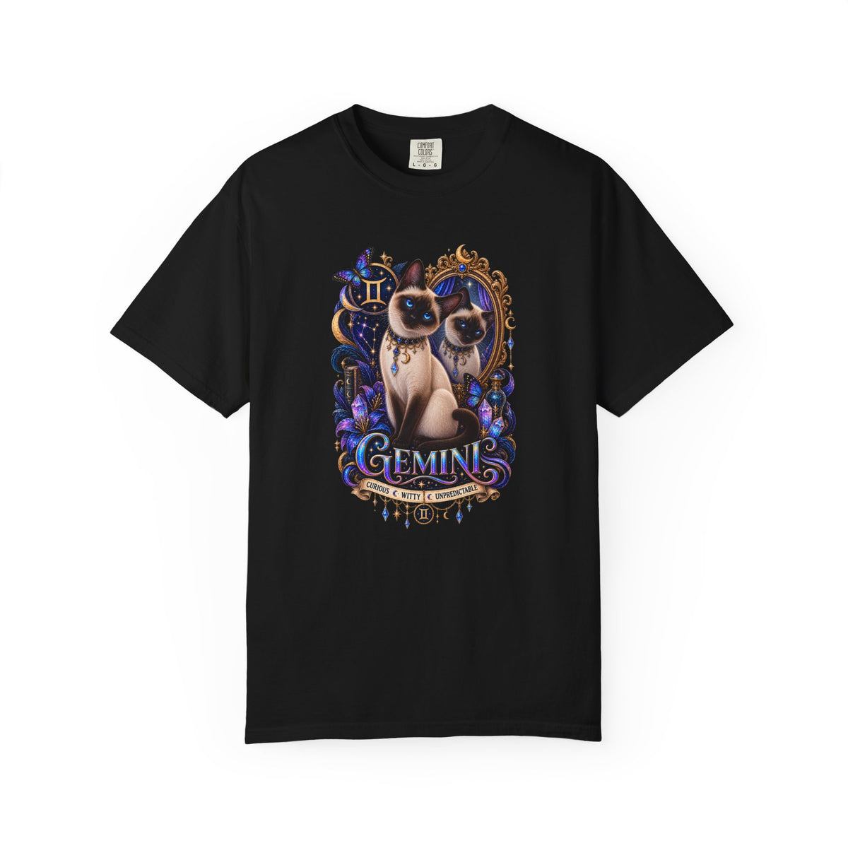 Gemini Siamese Zodiac Cats T-Shirt — Siamese Twin Astrology Tee