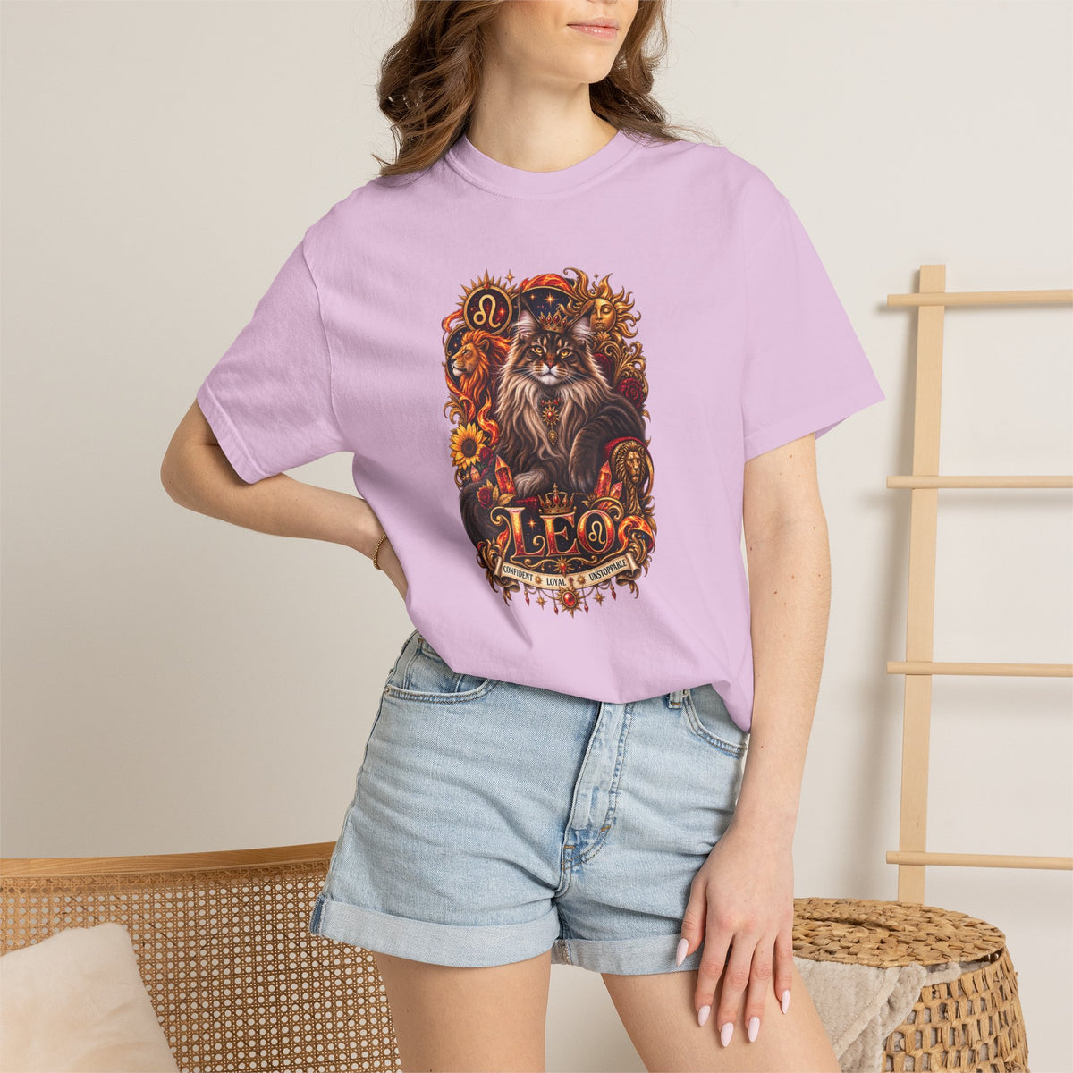 Leo Zodiac Cats T-Shirt — Maine coon Astrology Tee