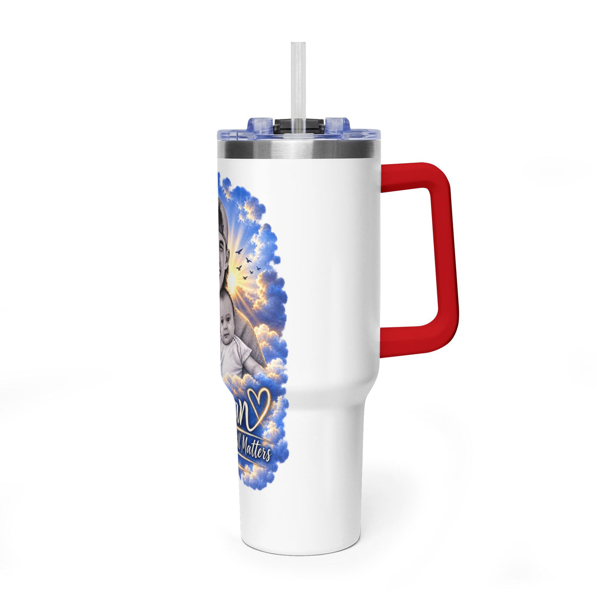 Memorial 40oz Tumbler - "Ethan" Personalized Tribute Vacuum Insulated Cup