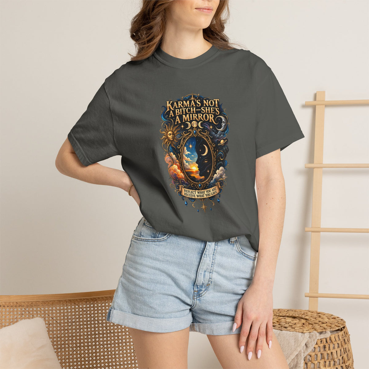 Karma's not a Bitch she's a Mirror- Mystic Tarot Graphic Tee