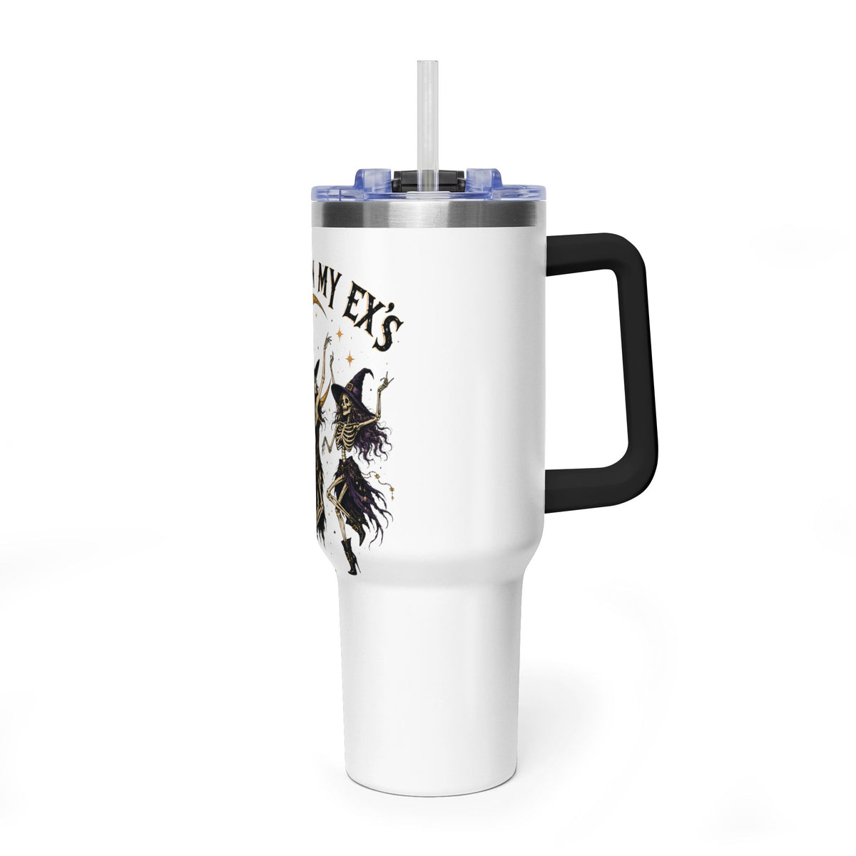 Hexes On My Exs 40oz Tumbler — Witch Moon Vacuum Insulated Travel Mug