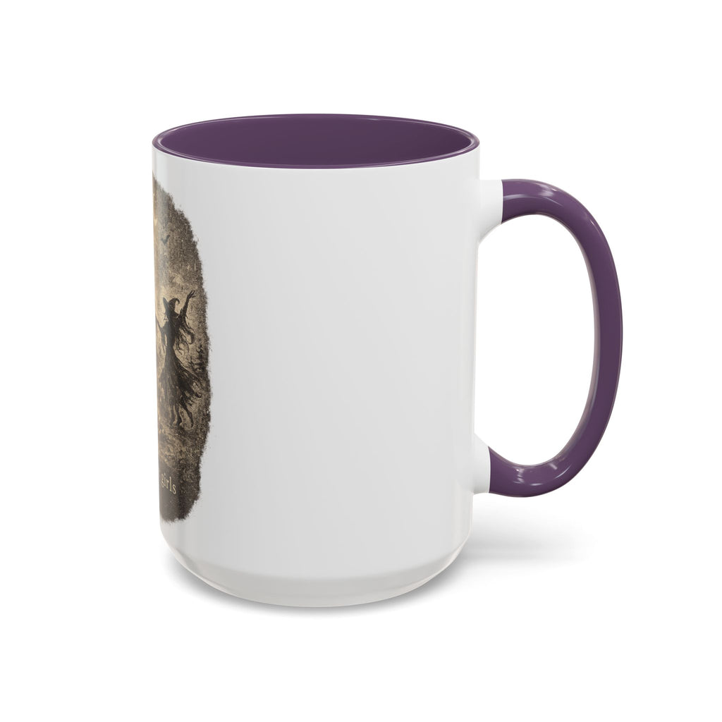 Witch Circle Coffee Mug — "Girls Will Be Girls" Vintage Halloween Accent Mug