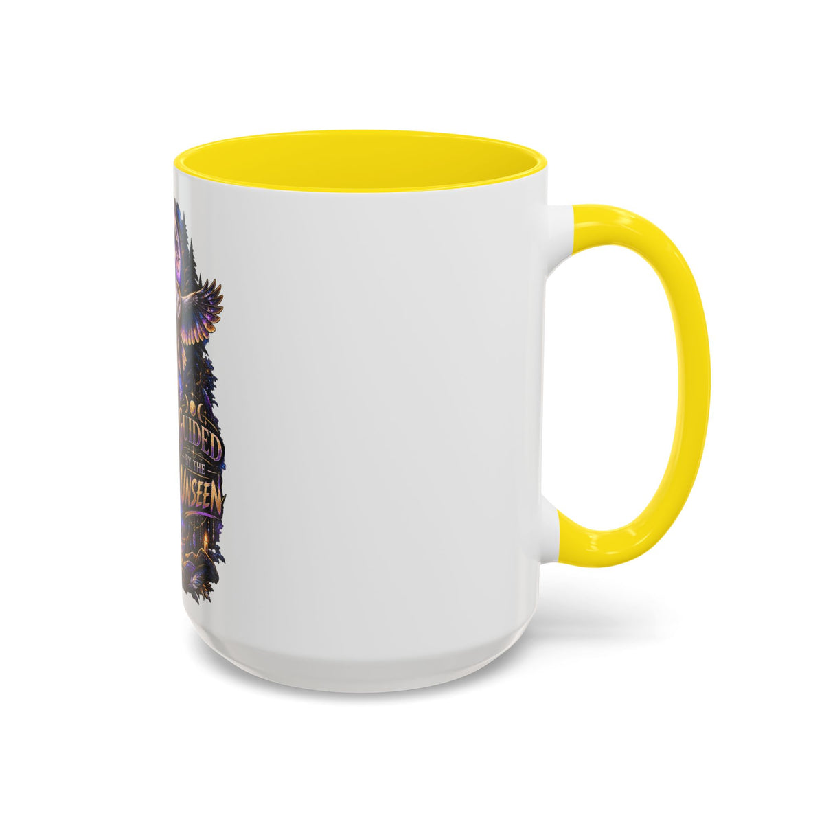 Guided by the Unseen Coffee Mug — Wolf & Owl Spirit Animal Accent Mug (11/15oz)