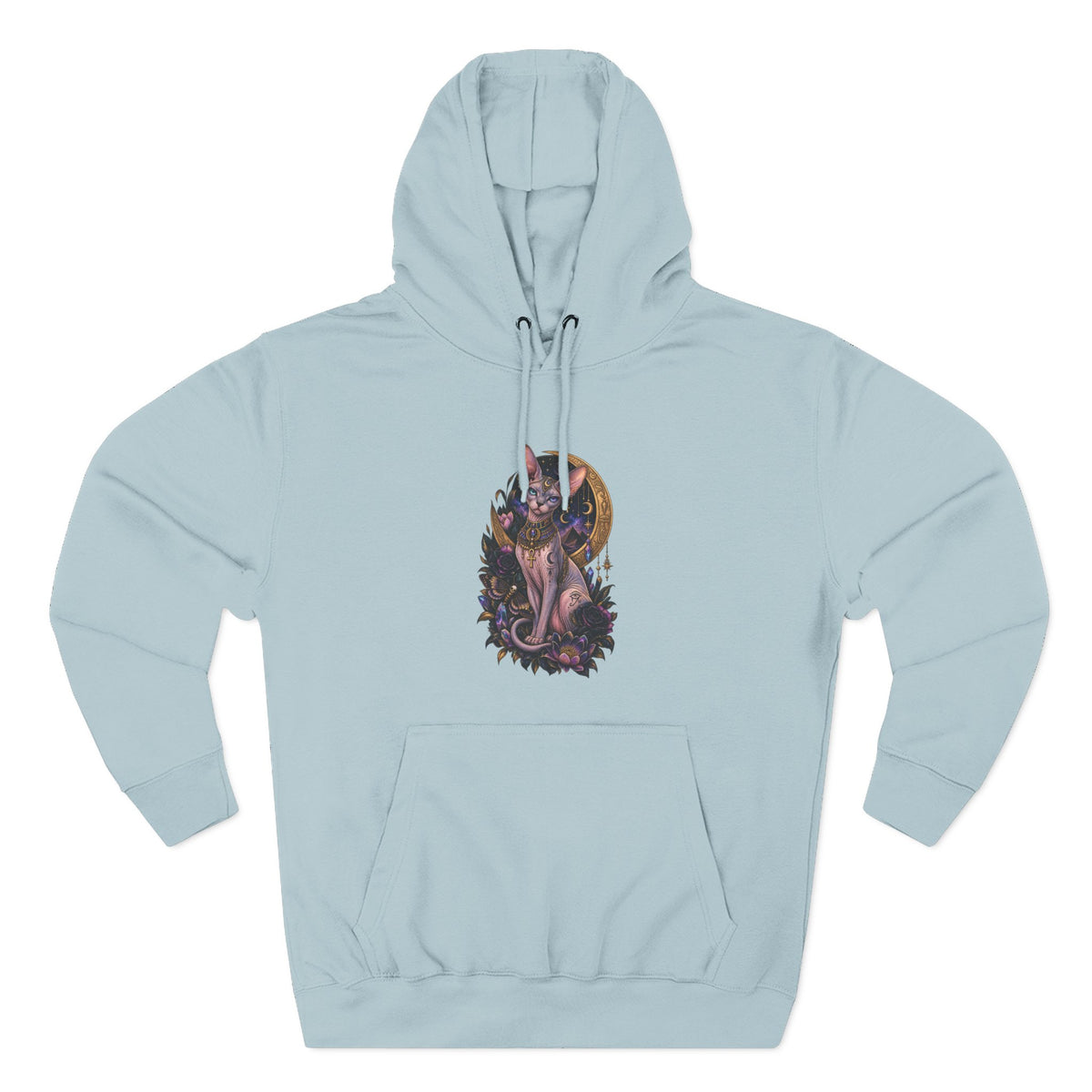Mystic Moon Egyptian Sphynx Cat Hoodie — Gothic Feline Graphic Pullover
