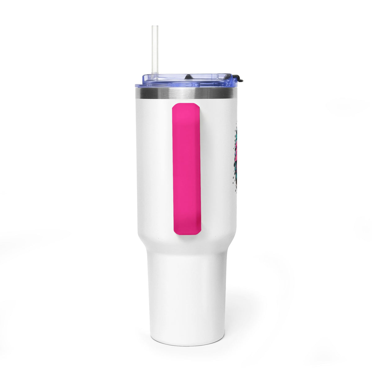 40oz Vacuum Tumbler — Mema Leopard Print Floral Design