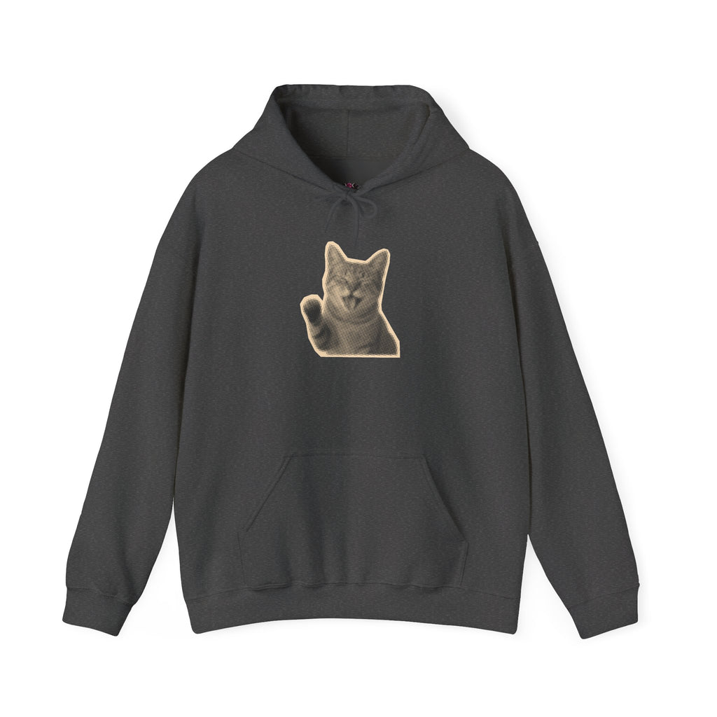 Laughing Meme Cat Hoodie – Adorable Grey Kitten Graphic Sweatshirt