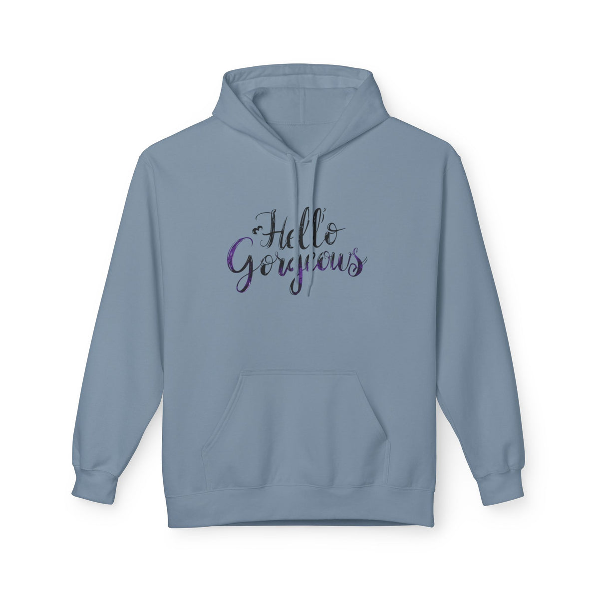 Hello Gorgeous Hoodie — Feminine Script Pullover for Women, Cute Gift for Friends & Self-Care