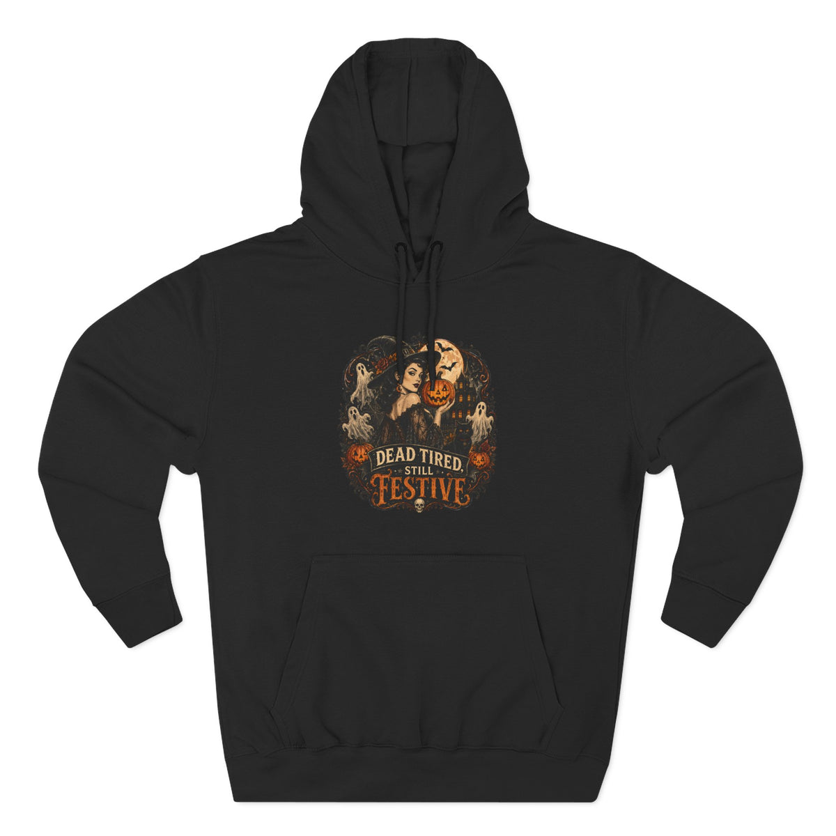 Dead Tired but Festive Hoodie — Funny Halloween Pullover