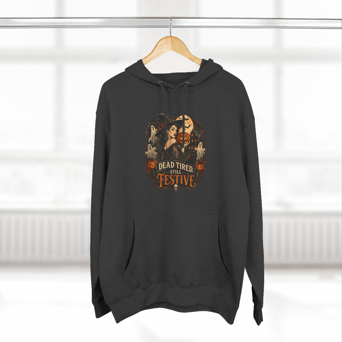 Dead Tired but Festive Hoodie — Funny Halloween Pullover