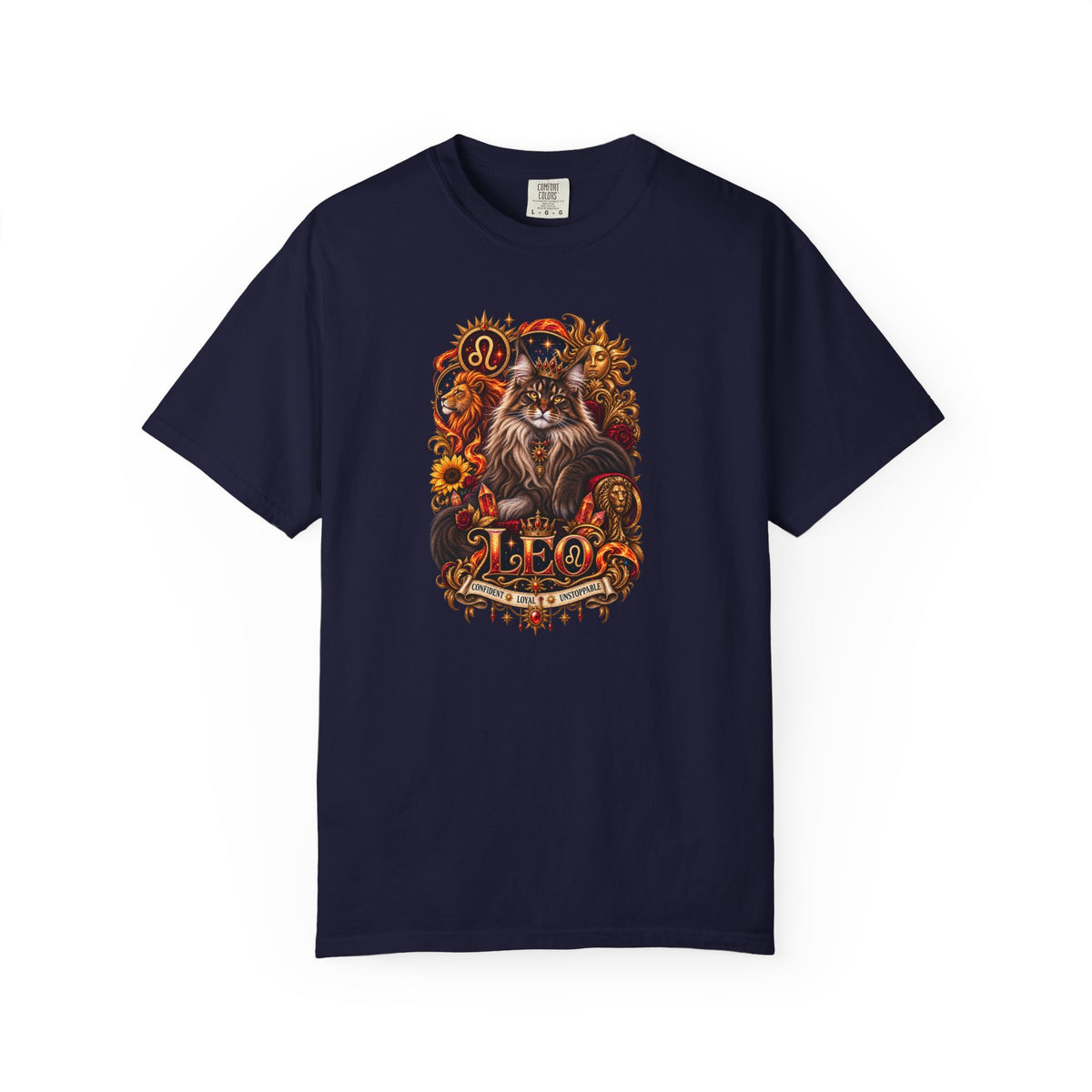 Leo Zodiac Cats T-Shirt — Maine coon Astrology Tee