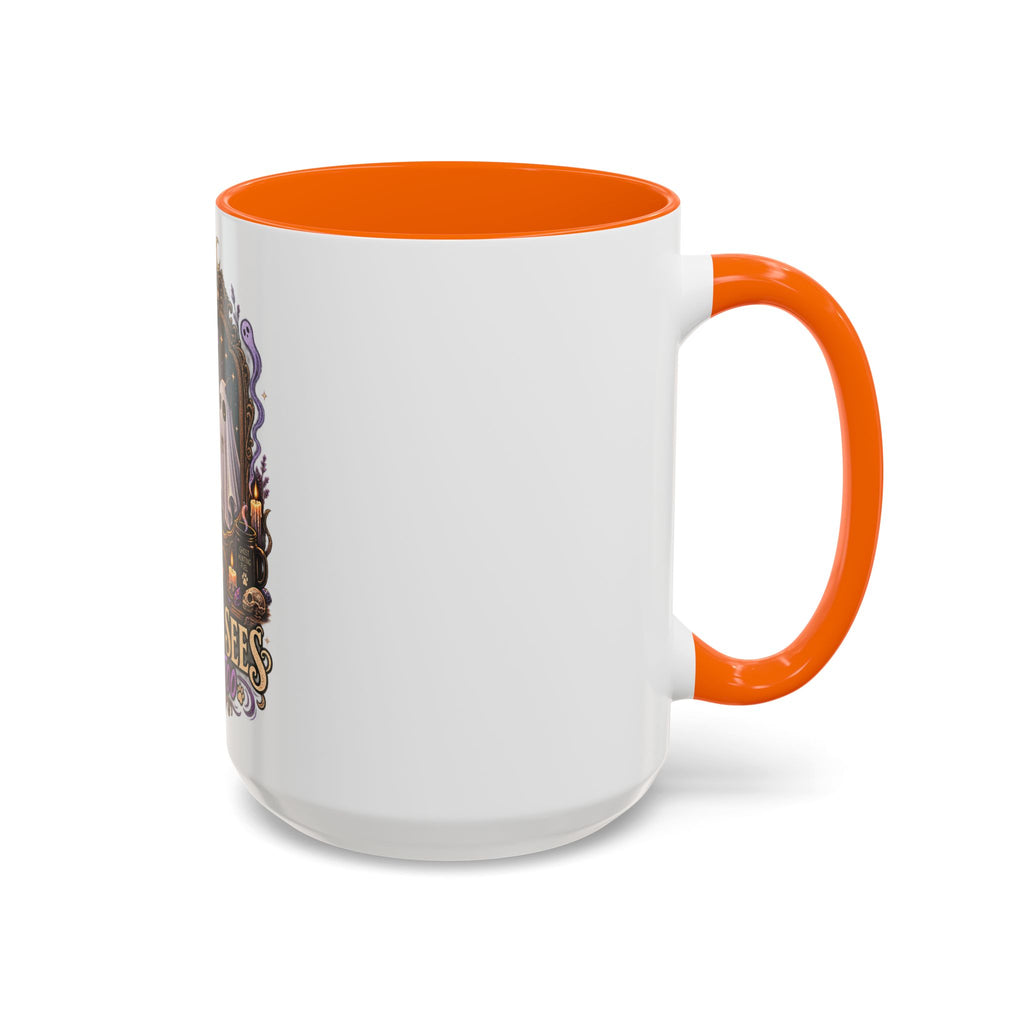 My Cat Sees Them Too Accent Coffee Mug – Halloween Cat & Ghost 11/15oz