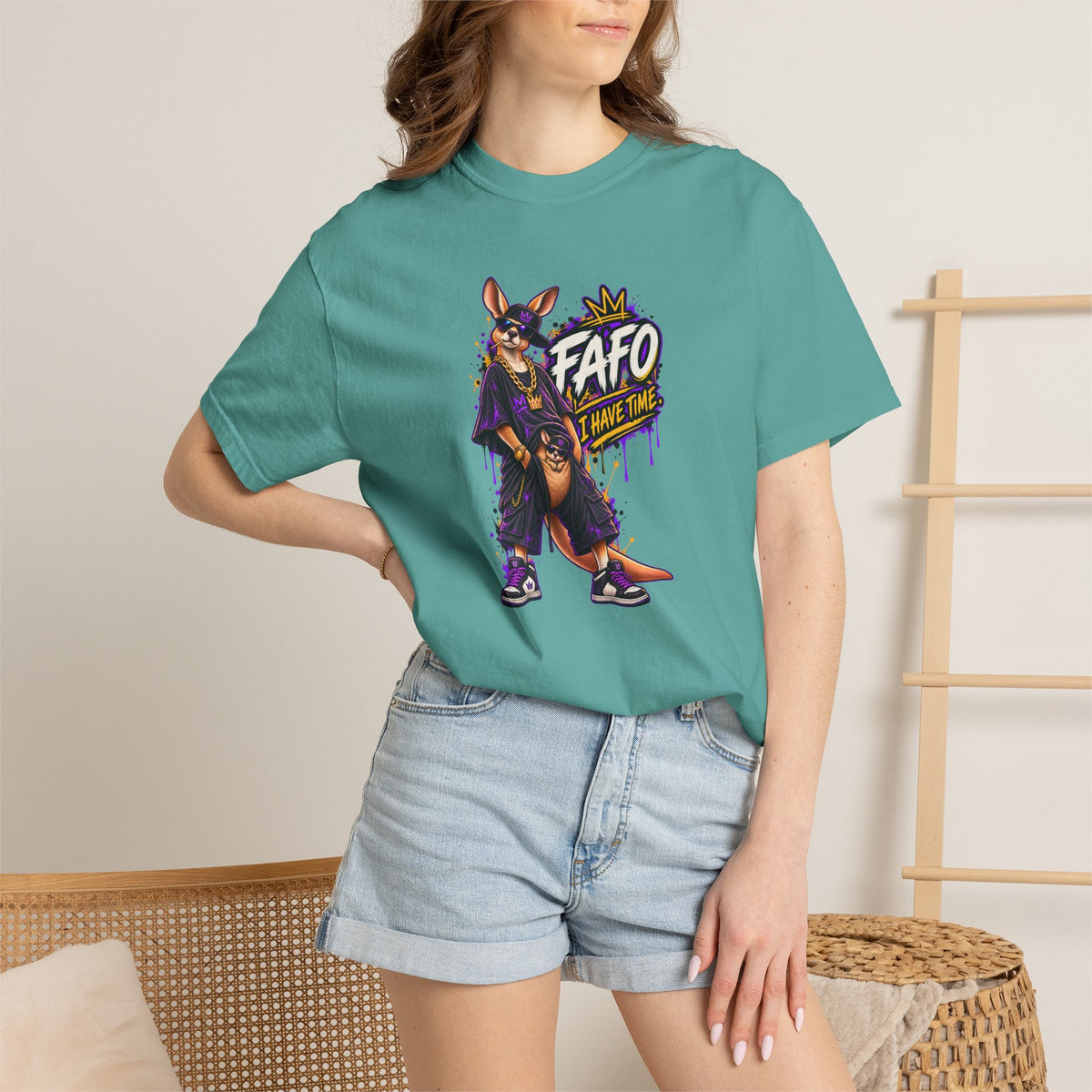 FAFO Kangaroo Graphic T-Shirt — Streetwear Retro Animal Design