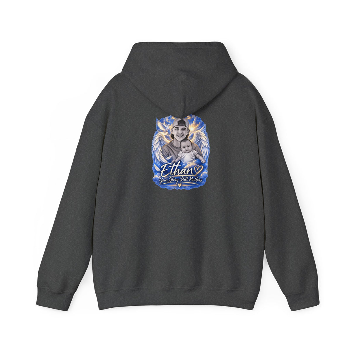 Memorial Hoodie - "Ethan Your story still matters" Angel Wings Tribute Pullover