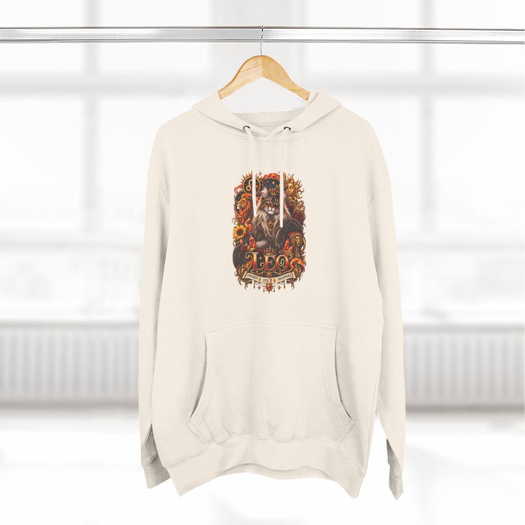 Leo Maine Coon Zodiac Hoodie — Mystical Celestial Cat Astrology Design