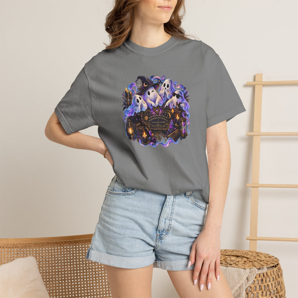 Halloween Ghost Crew T-Shirt — Spooky Night Pumpkin & Bats Graphic Tee