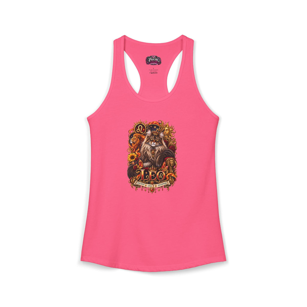 Leo Maine Coon Cat Zodiac Tank- Celestial Astrology Cat Lover Tank