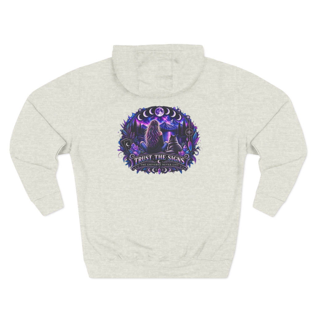 Mystic Moon Hoodie — "Trust the Signs" Celestial Fleece Pullover