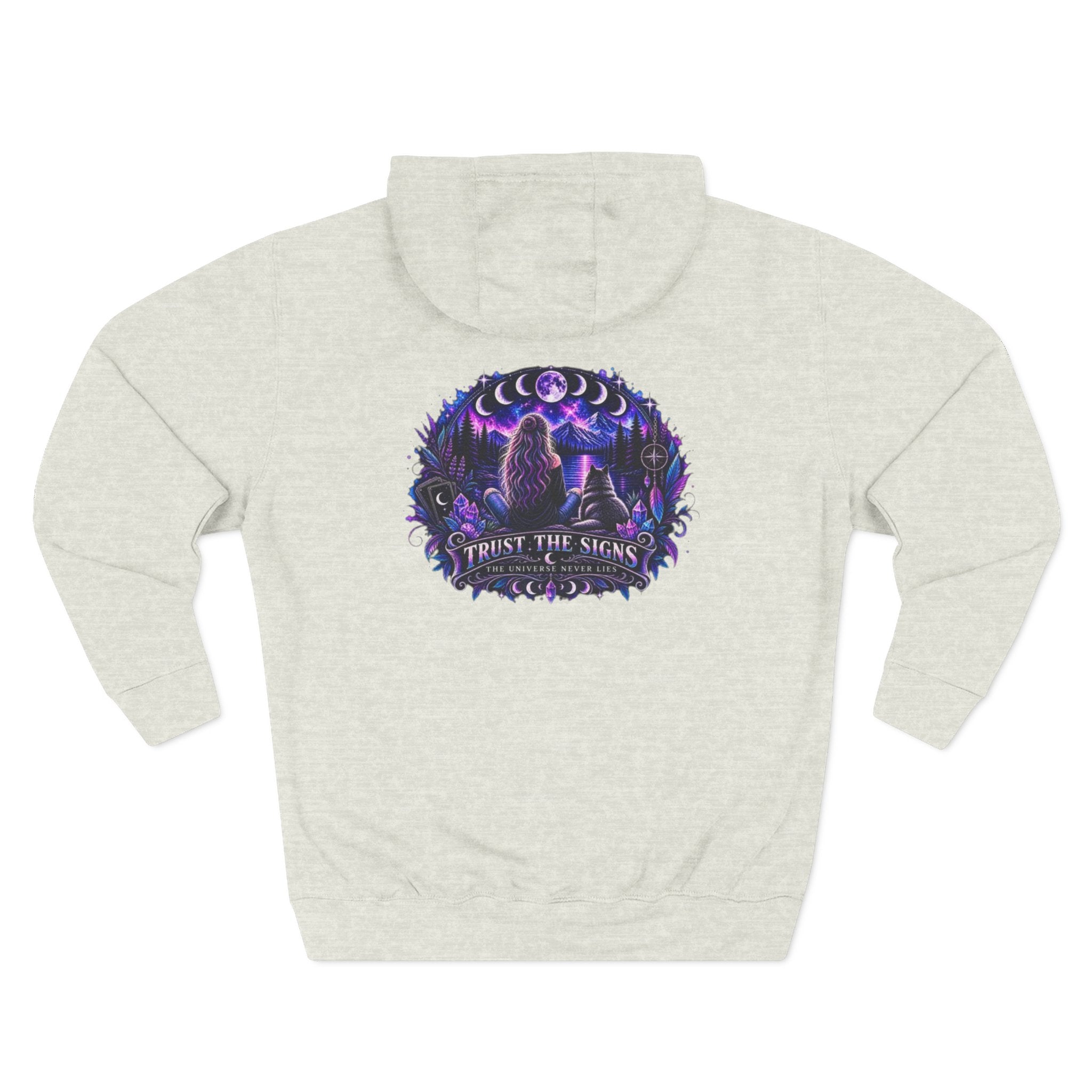 Mystic Moon Hoodie — "Trust the Signs" Celestial Fleece Pullover