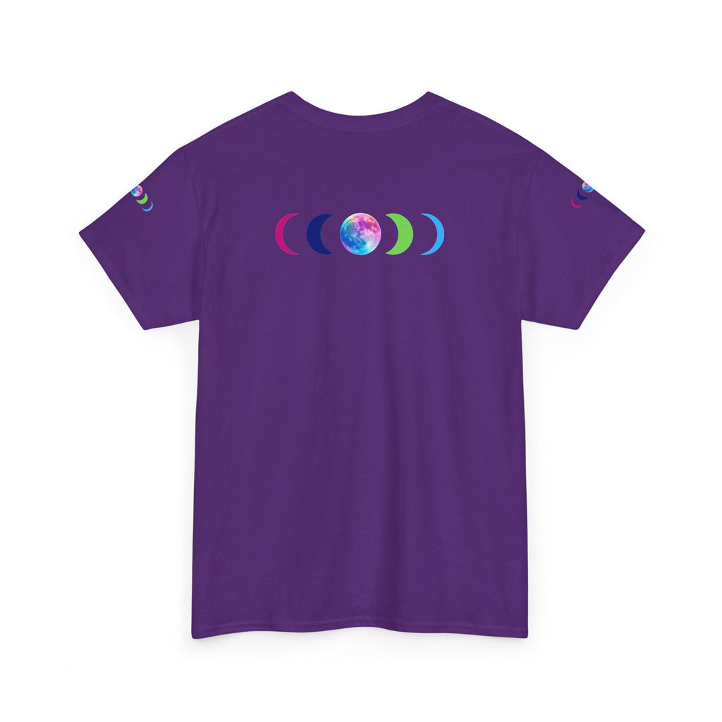 Wolf Moon T‑Shirt — Rainbow Celestial Wolf Graphic Tee