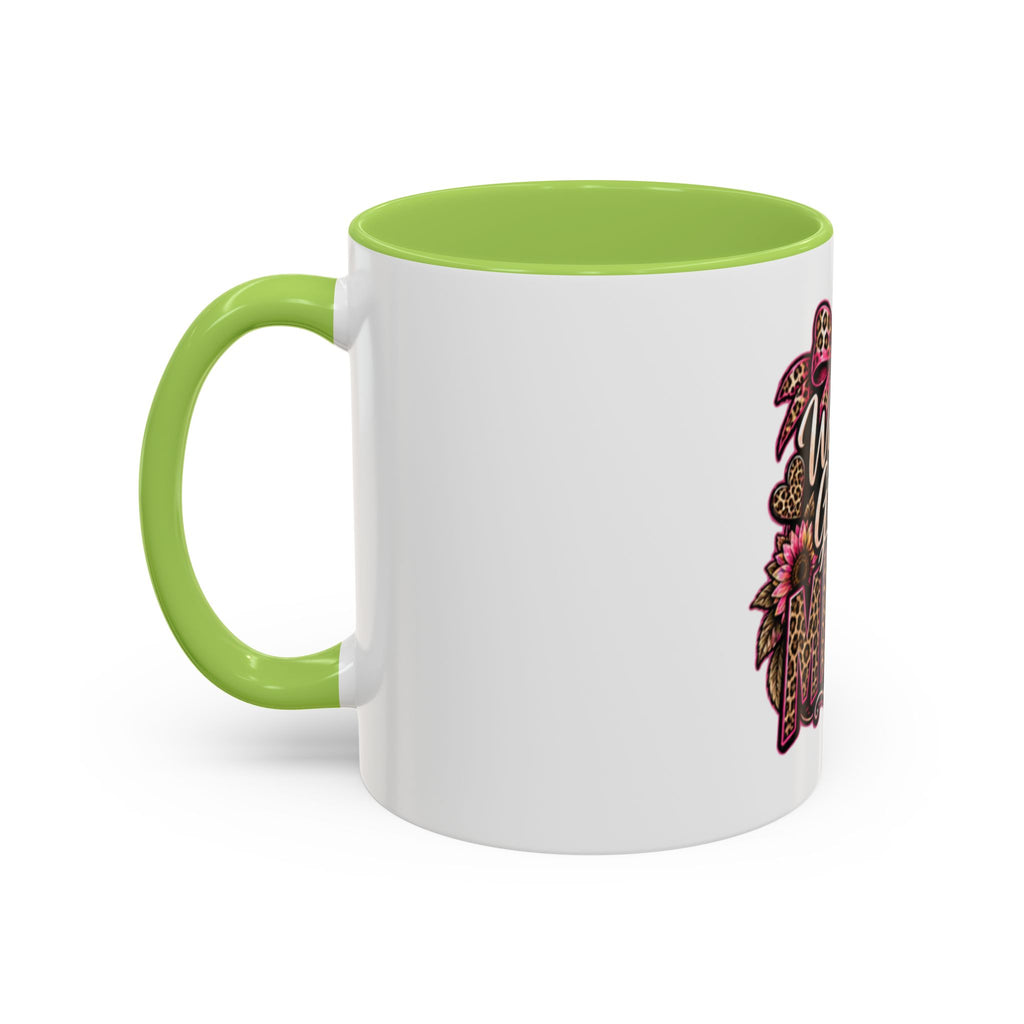 World's Greatest Mema Accent Coffee Mug – Leopard Pink Bow Gift for Grandma (11/15 oz)