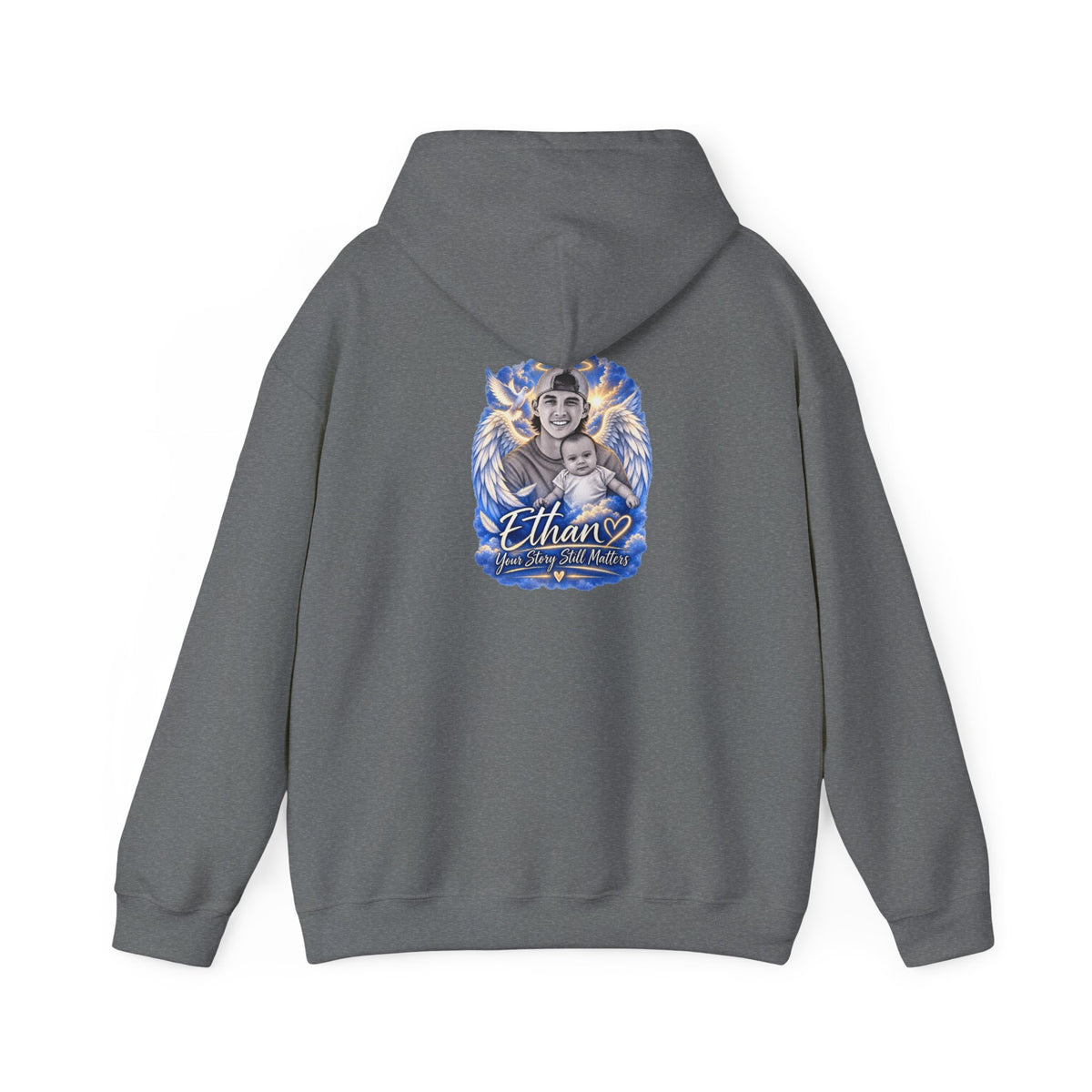 Memorial Hoodie - "Ethan Your story still matters" Angel Wings Tribute Pullover