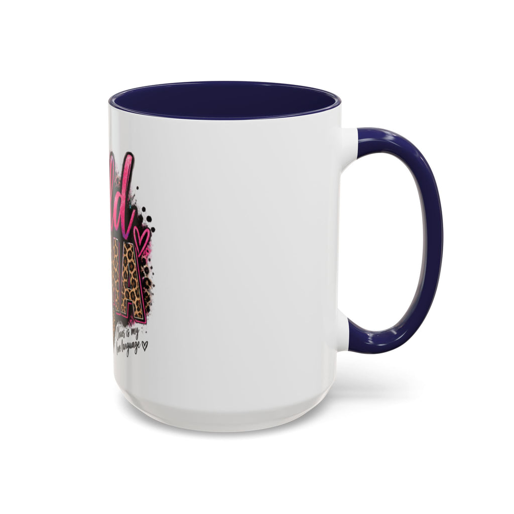 Wild Mama Leopard Accent Coffee Mug – Fun Mom Gift, Pink Crown Graphic (11/15 oz)