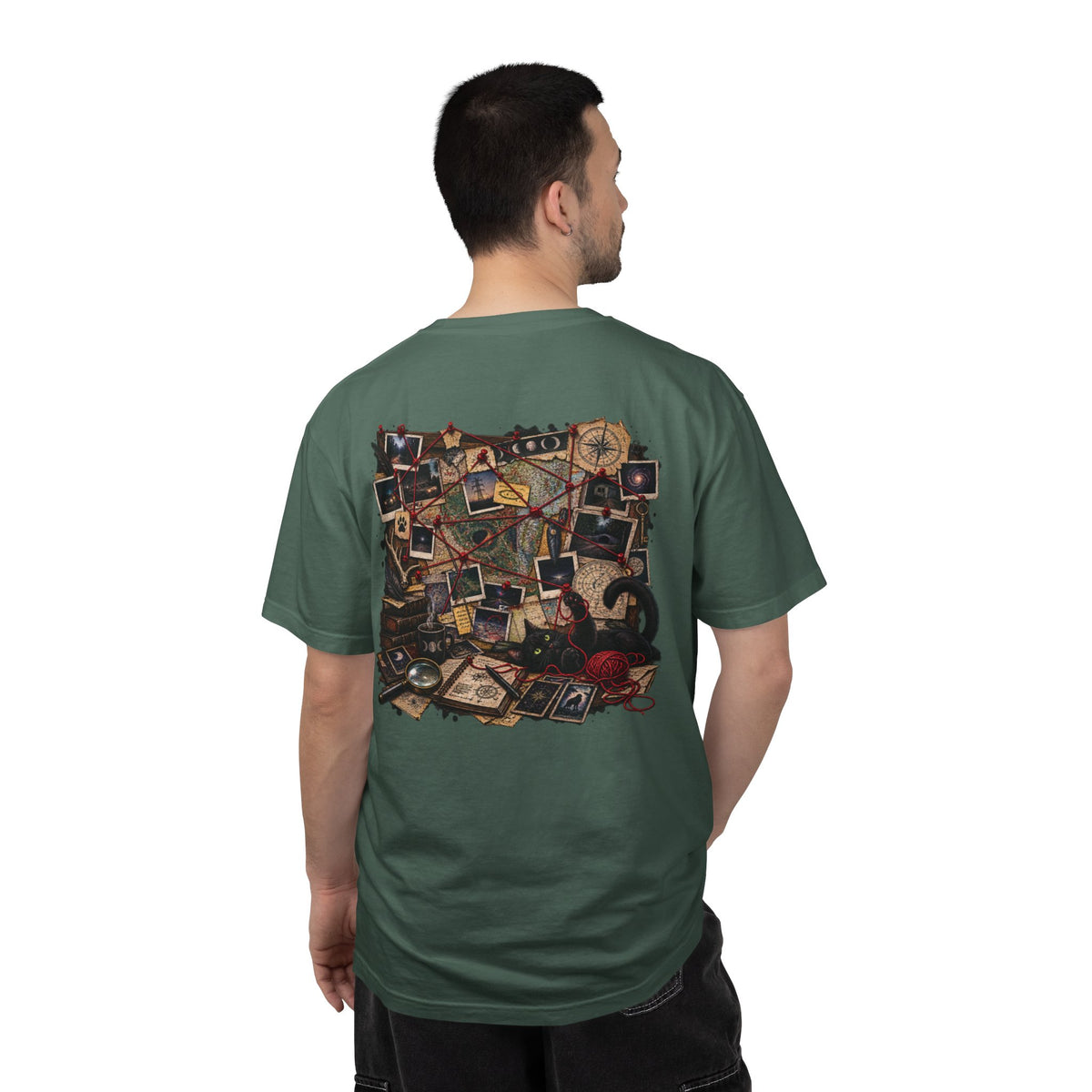 Mystery Evidence Board T-Shirt — Crime Scene Collage Graphic Tee