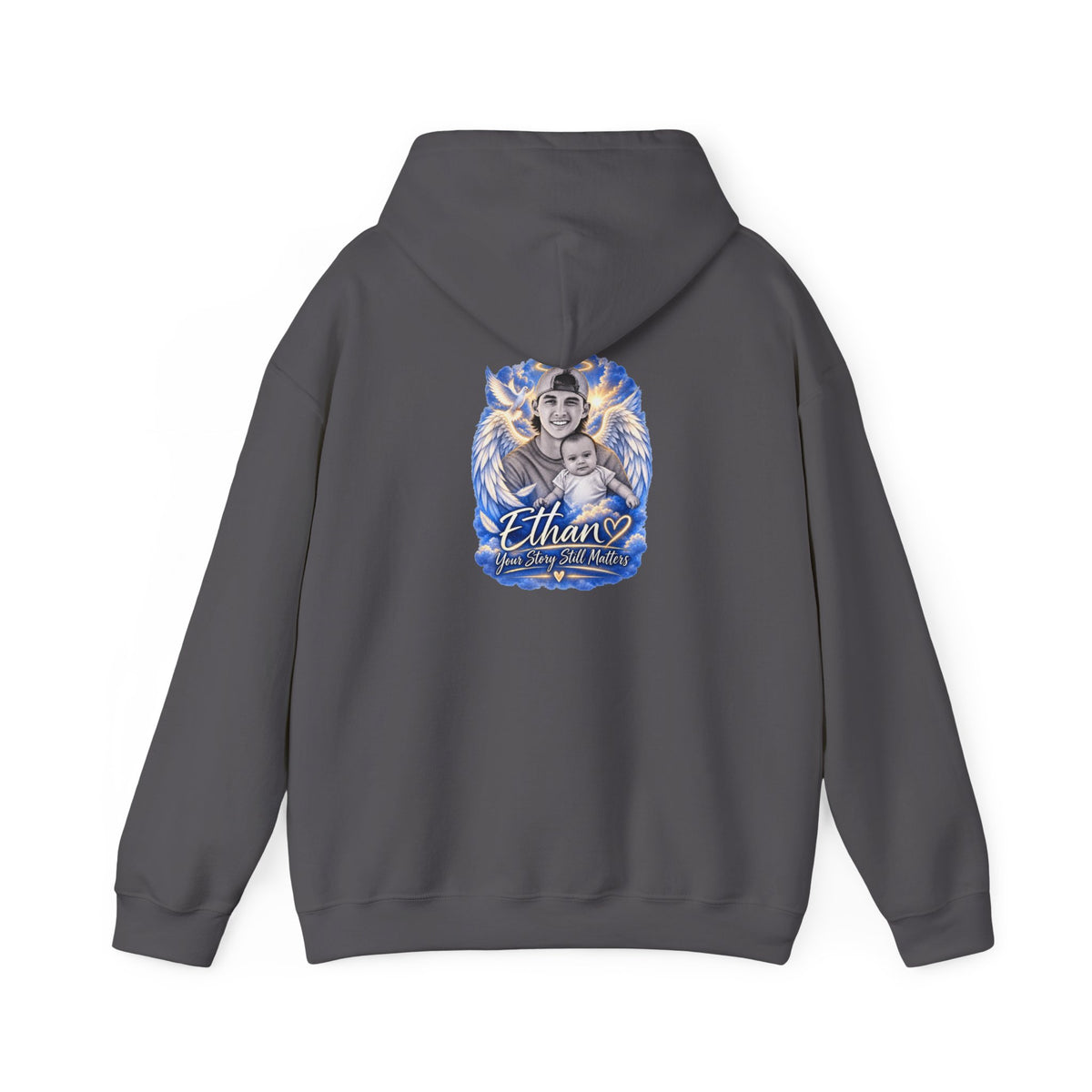 Memorial Hoodie - "Ethan Your story still matters" Angel Wings Tribute Pullover