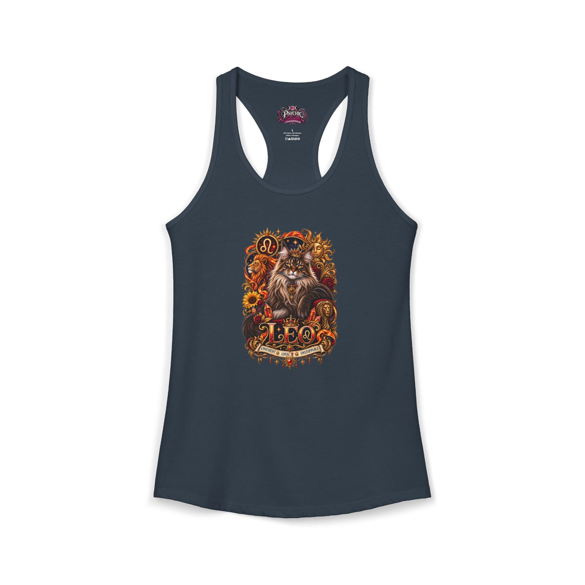 Leo Maine Coon Cat Zodiac Tank- Celestial Astrology Cat Lover Tank