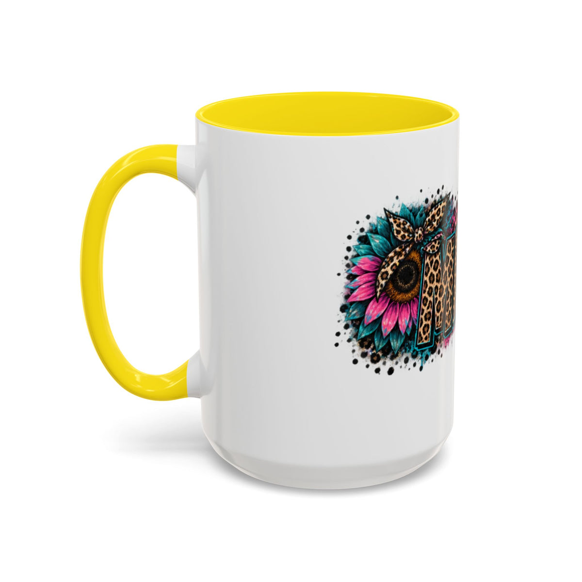 Leopard Print 'Mema' Accent Coffee Mug — Bold Animal Print Ceramic Mug- Mema Gift