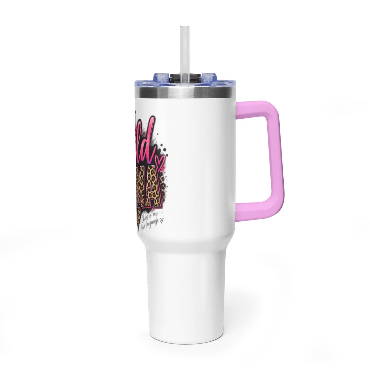 40oz Tumbler - "Wild Mom" Leopard Print Thermal Travel Cup