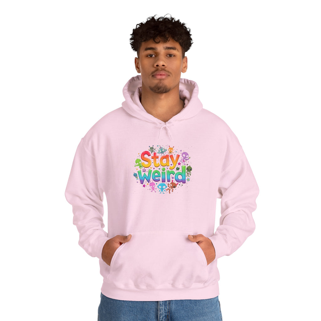 Stay Weird Hoodie — Colorful Rainbow Graphic Pullover