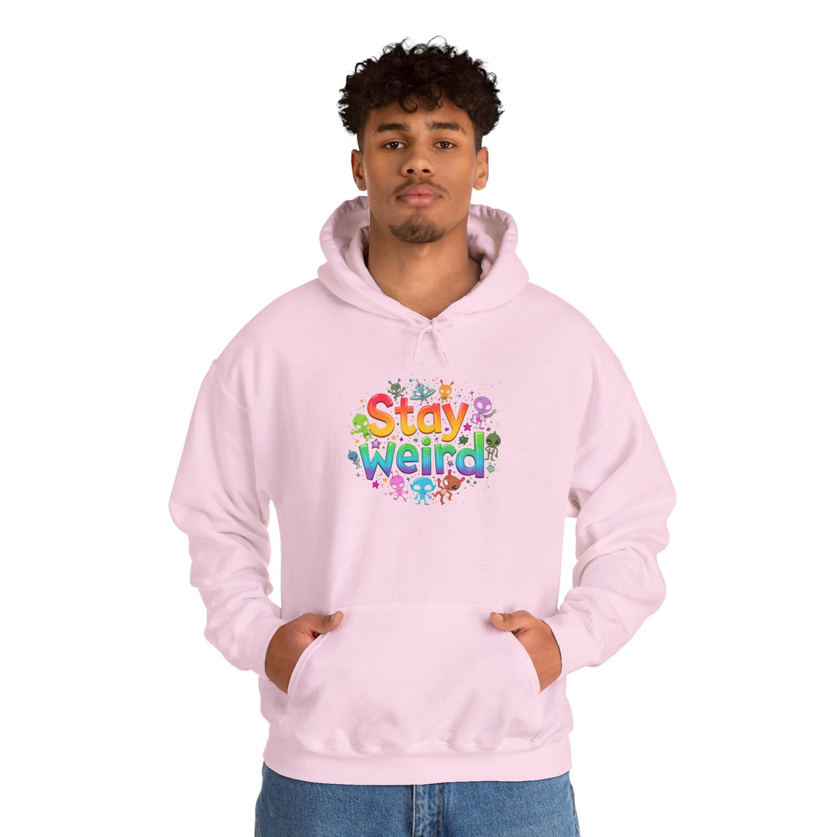 Stay Weird Hoodie — Colorful Rainbow Graphic Pullover