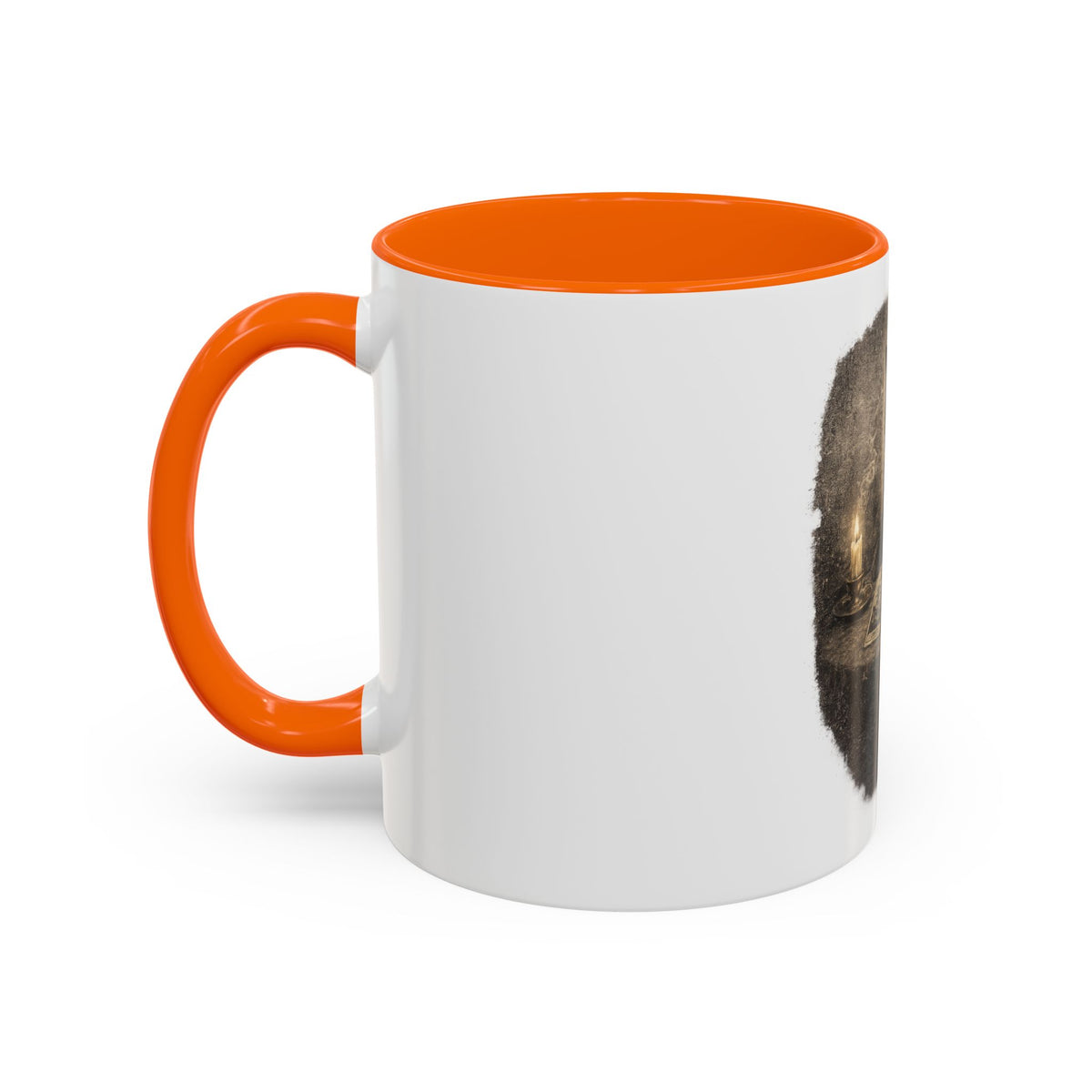 Tarot Cat Accent Coffee Mug — Witchy Black Cat with Tarot Cards