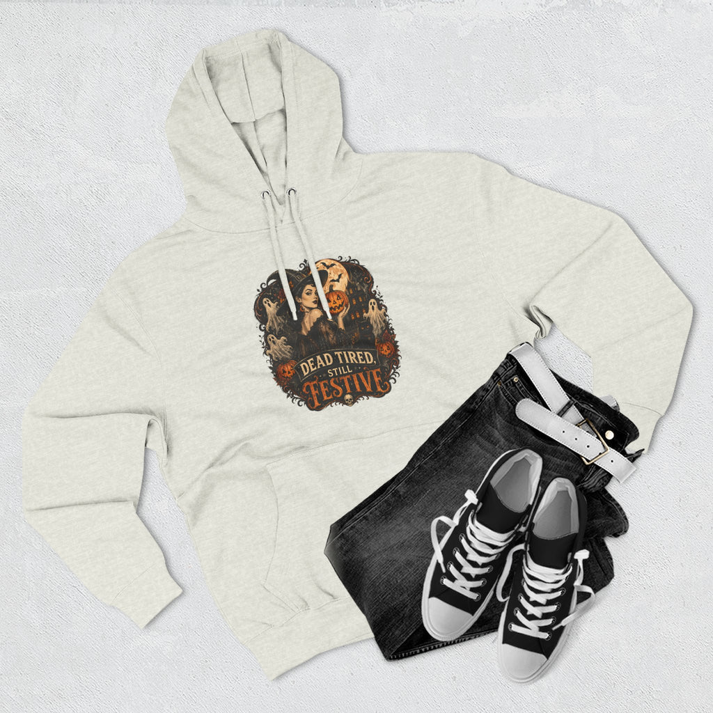 Dead Tired but Festive Hoodie — Funny Halloween Pullover