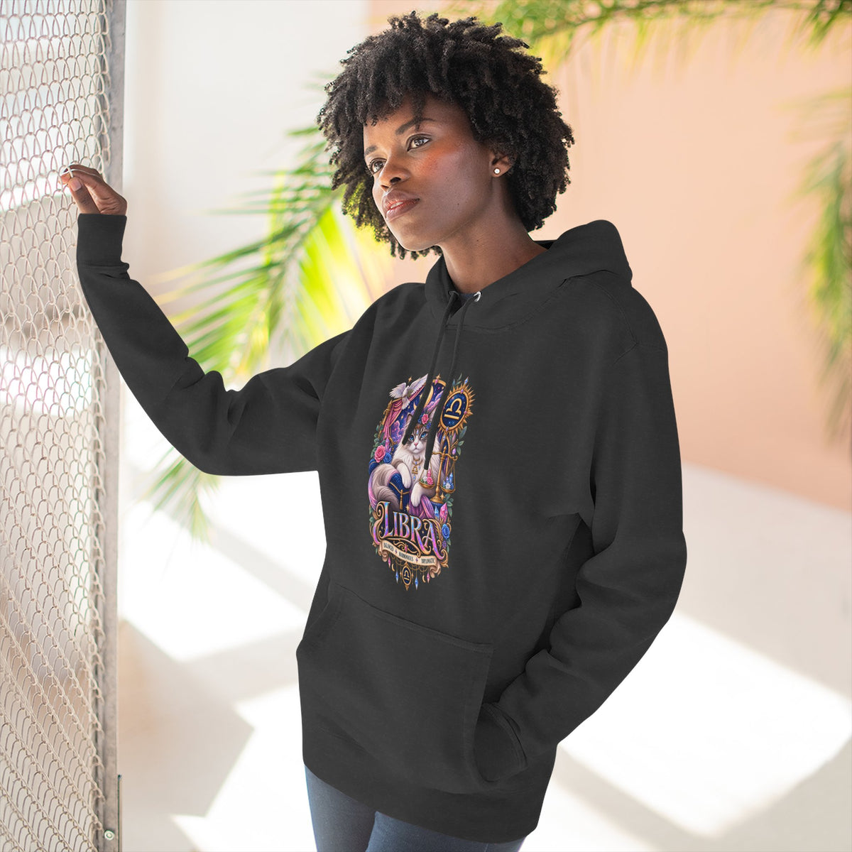 Libra Zodiac Hoodie — Persian Artistic Astrological Sign Sweatshirt