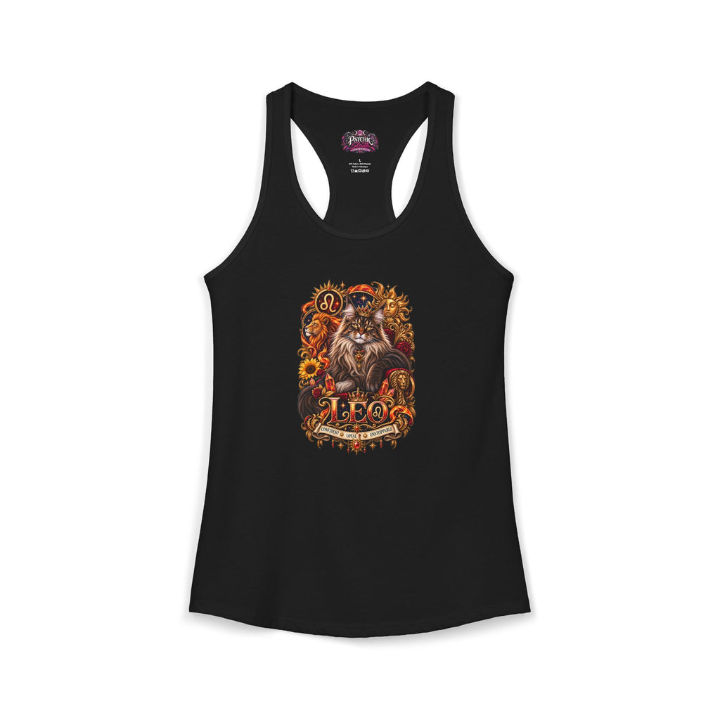 Leo Maine Coon Cat Zodiac Tank- Celestial Astrology Cat Lover Tank