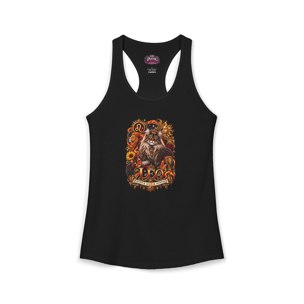Leo Maine Coon Cat Zodiac Tank- Celestial Astrology Cat Lover Tank