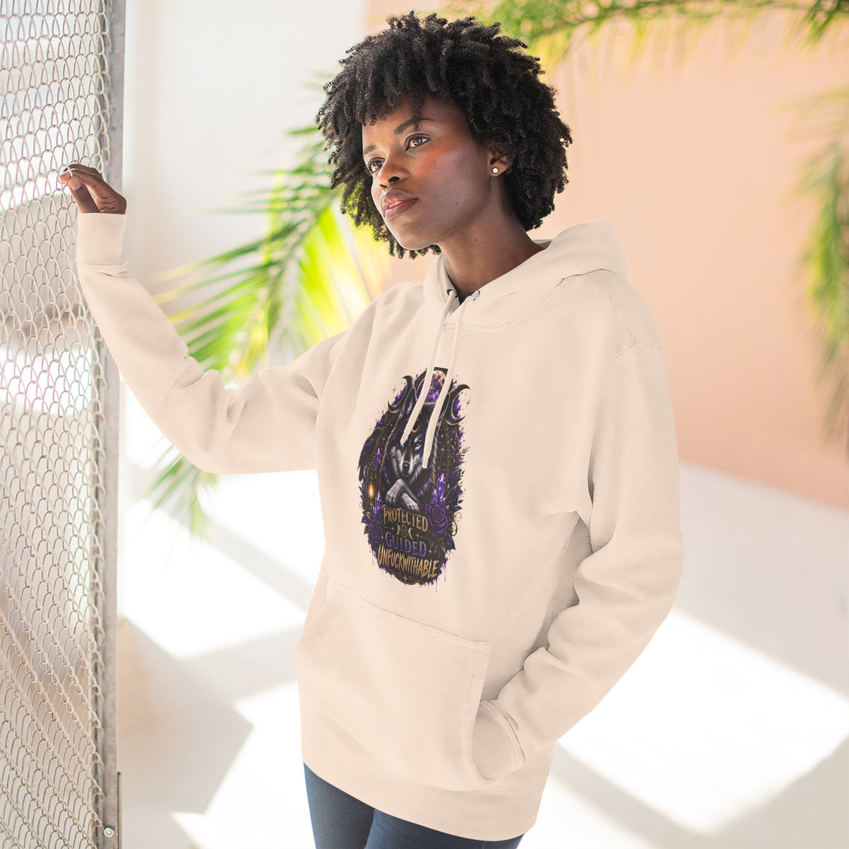 Guided, Protected Unfuckwithable Wolf Hoodie- Occult Graphic