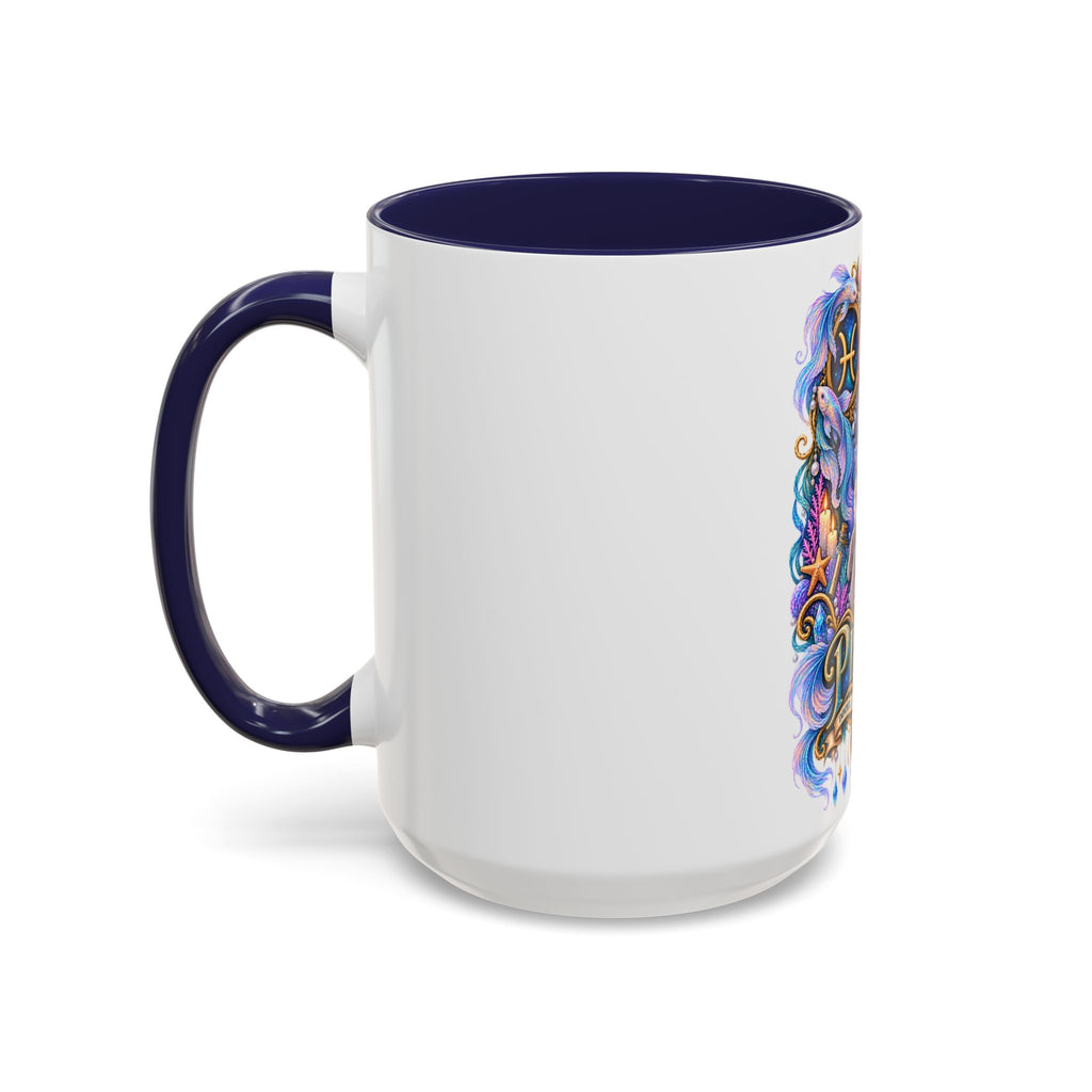 Pisces Devon Rex Cat Accent Coffee Mug — Zodiac Astrology Ceramic Mug (11/15oz)
