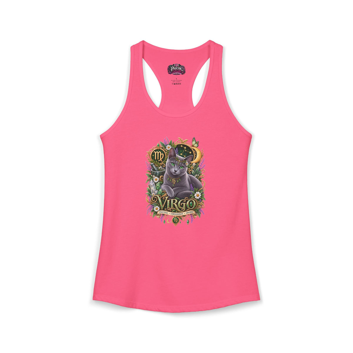 Virgo Russian Blue Zodiac Tank- Celestial Astrology Cat Lover Tank