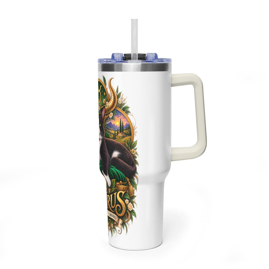 Taurus Tuxedo Cat 40oz Tumbler — Zodiac Stainless Steel Vacuum Travel Mug