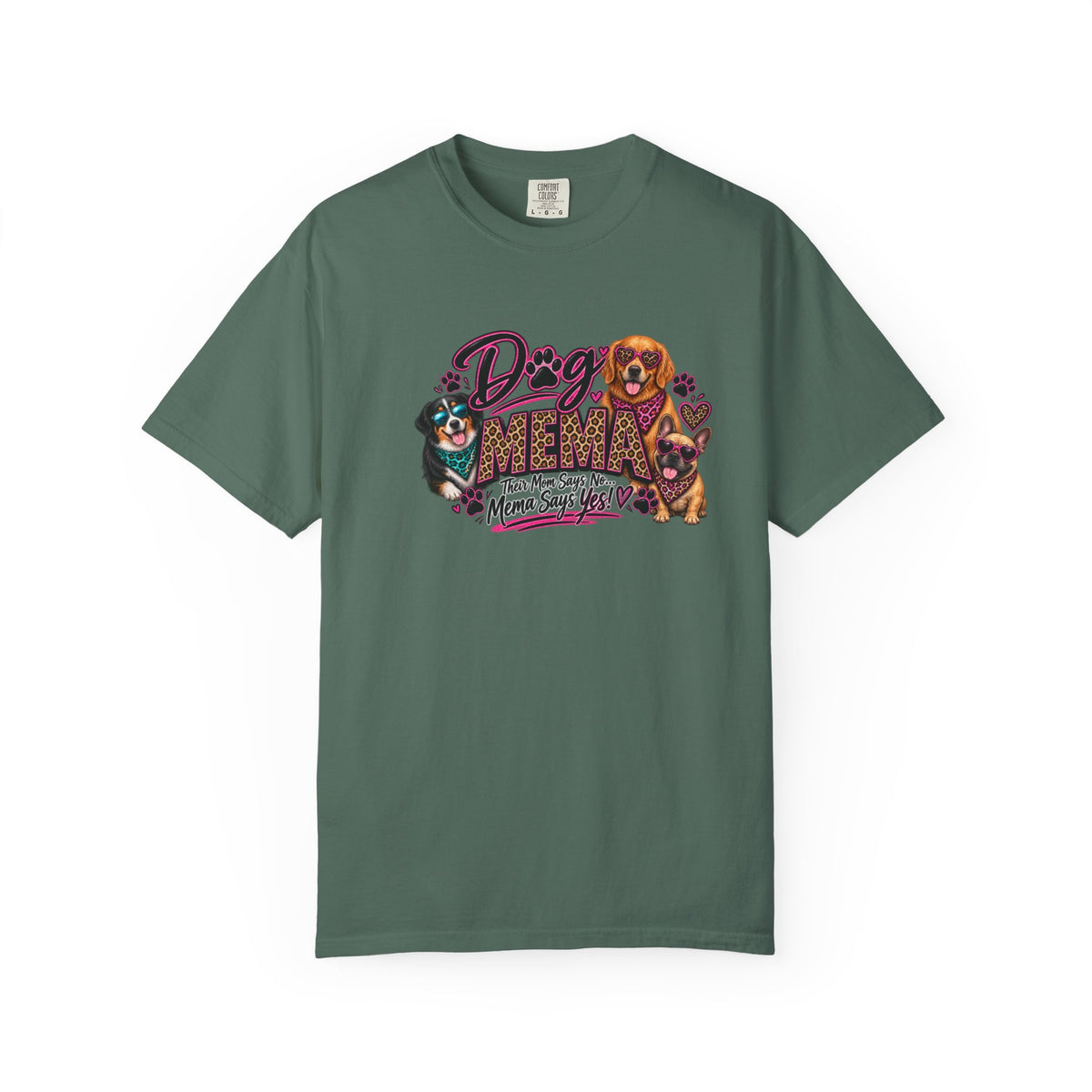 Dog Mema T-Shirt – Cute Paw Print Graphic Tee for Grandma Dog Lovers