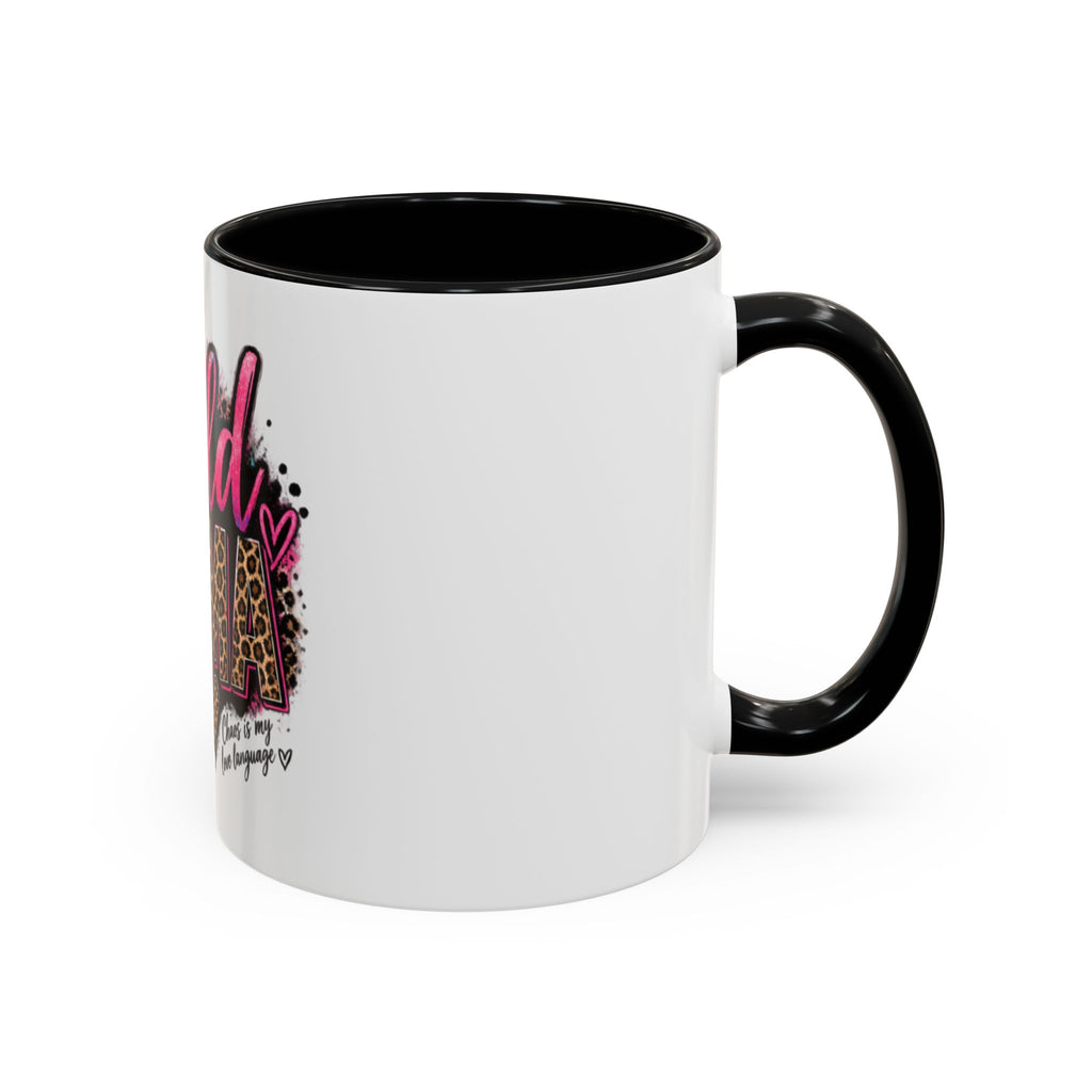 Wild Mama Leopard Accent Coffee Mug – Fun Mom Gift, Pink Crown Graphic (11/15 oz)