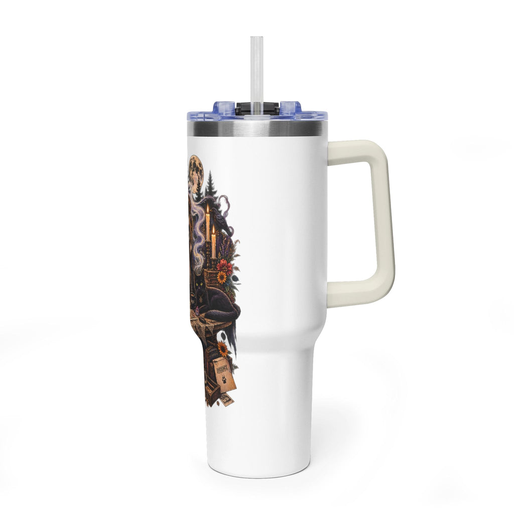 40oz Halloween Witch & Ghost Tumbler – Spooky Cottage Thermal Travel Mug
