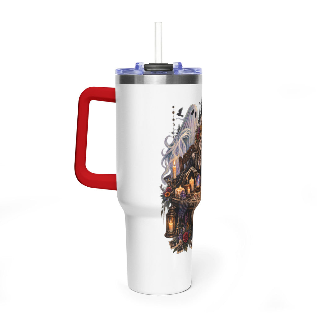 40oz Halloween Witch & Ghost Tumbler – Spooky Cottage Thermal Travel Mug