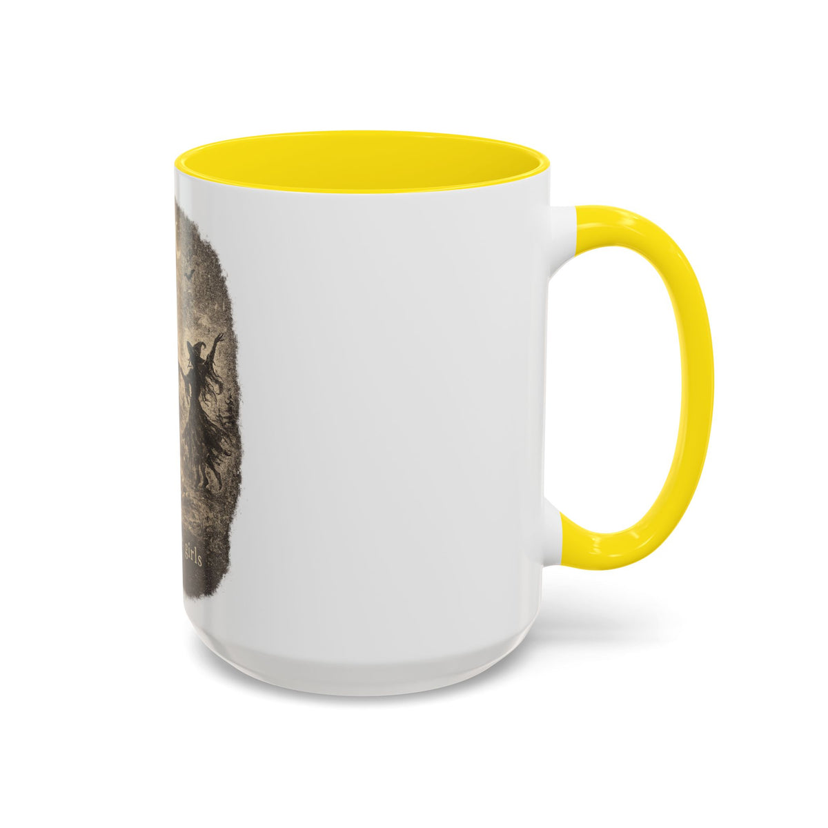 Witch Circle Coffee Mug — "Girls Will Be Girls" Vintage Halloween Accent Mug