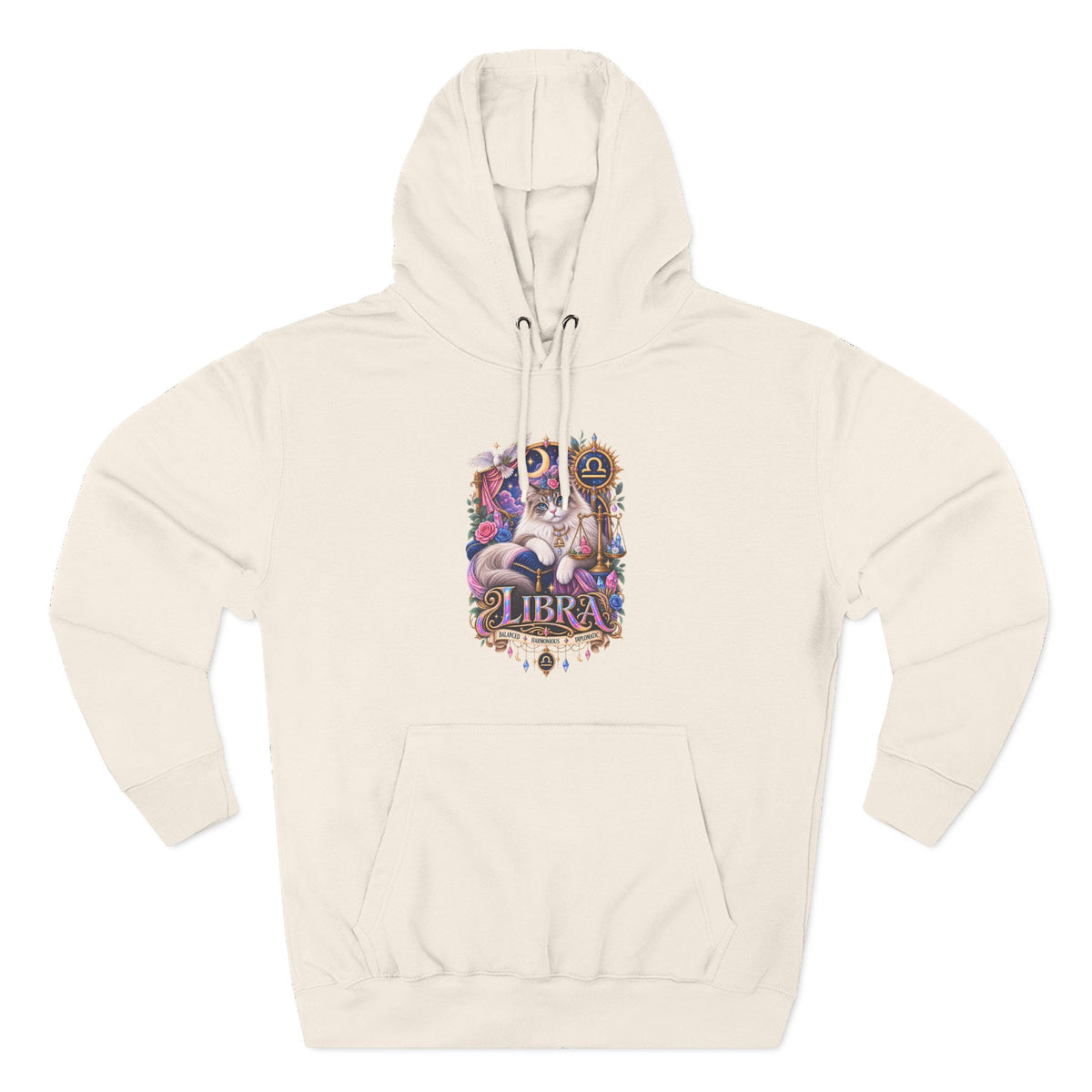 Libra Zodiac Hoodie — Persian Artistic Astrological Sign Sweatshirt
