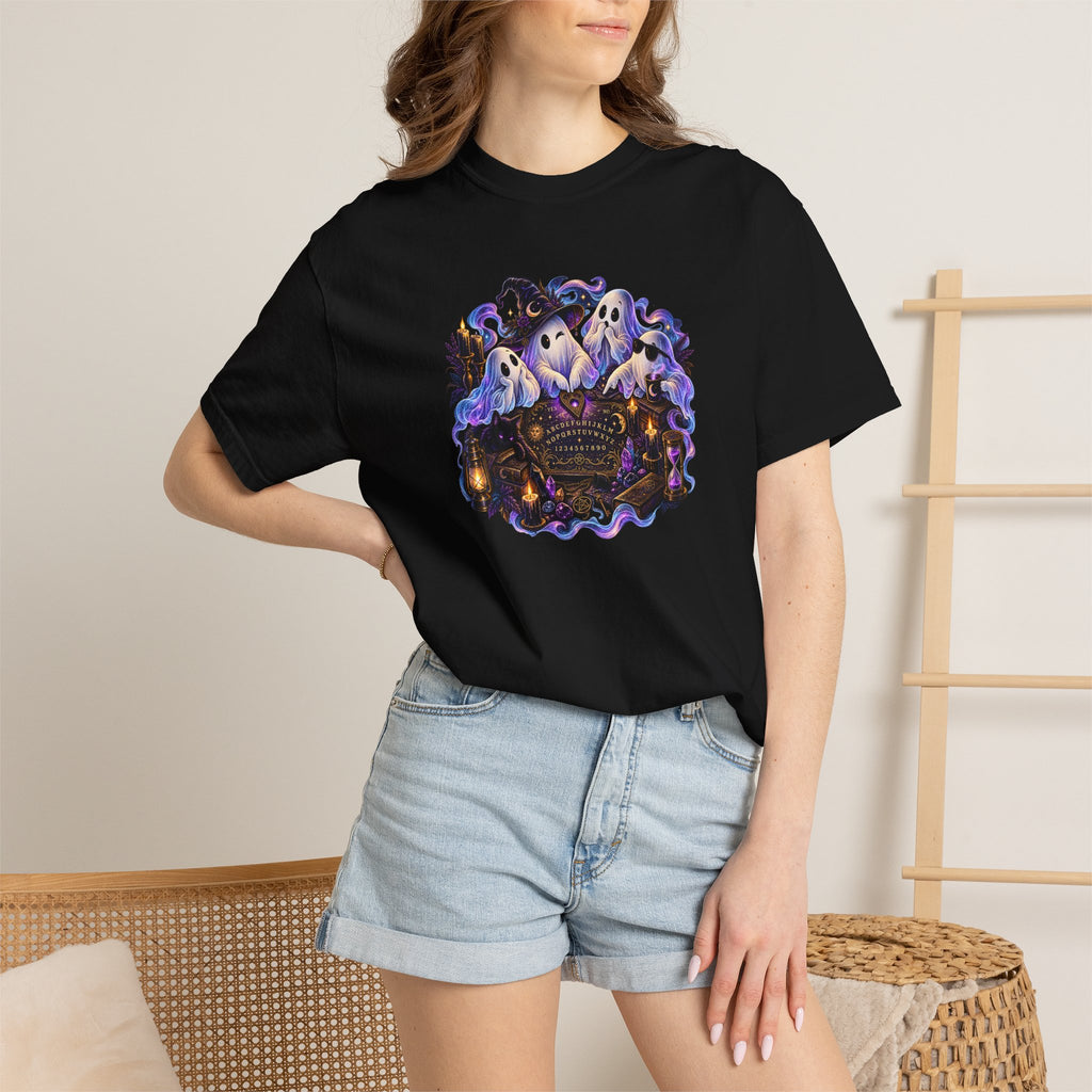 Halloween Ghost Crew T-Shirt — Spooky Night Pumpkin & Bats Graphic Tee