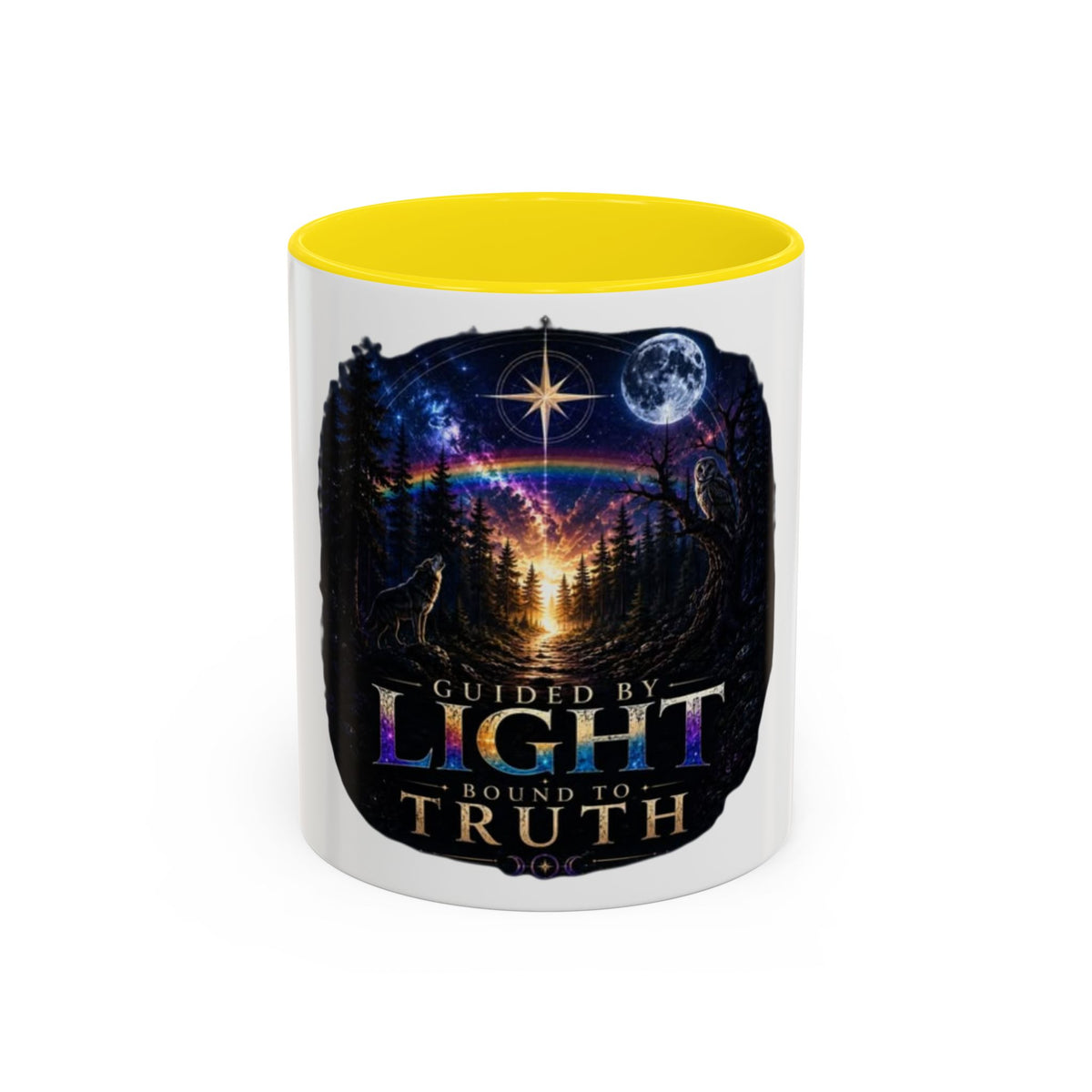 Guided by Light Coffee Mug — Inspirational Nature Moonrise Design (11/15oz) Advocacy mug
